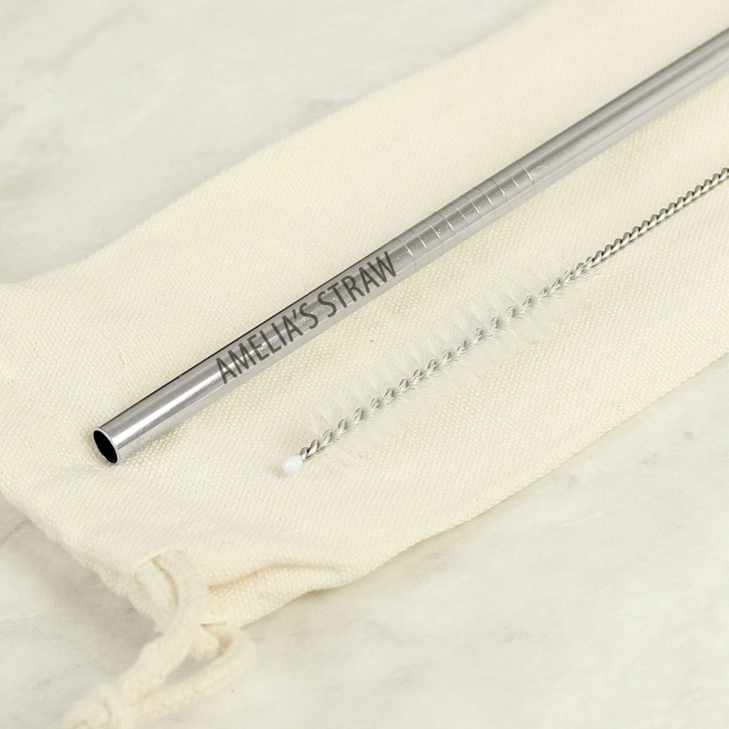 Paille en inox marqué en tampographie
