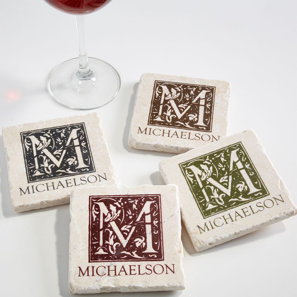 Impression décorative sur sous-verres en pierre