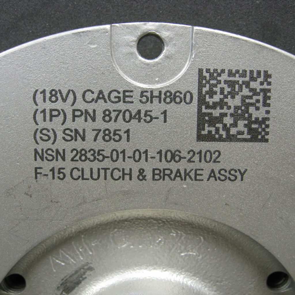 Identification d'une pièce par gravure laser d’un code Data Matrix