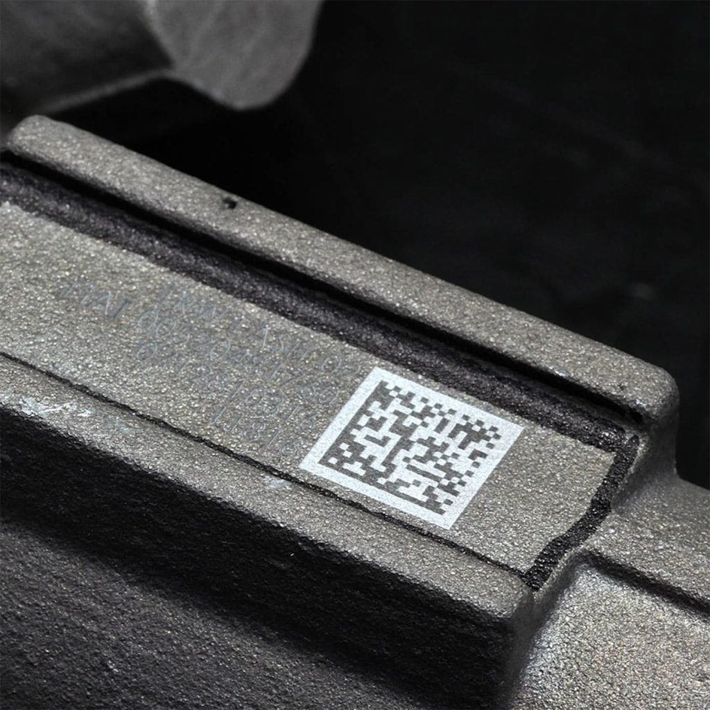 Marquage laser CO₂ Data Matrix sur pièce pour traçabilité