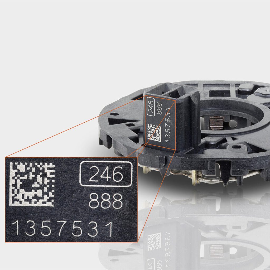 Marquage permanent Data Matrix sur composants par laser CO₂
