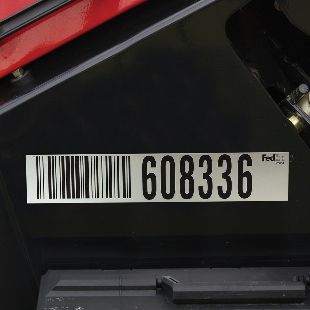 Marquage de code-barre et numéro sur plaque MetalPhoto