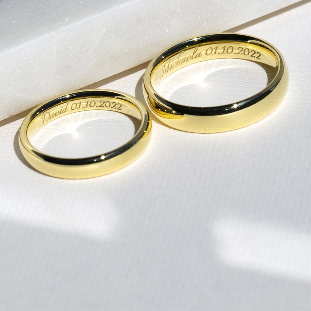 Alliances personnalisées par gravure laser fibré