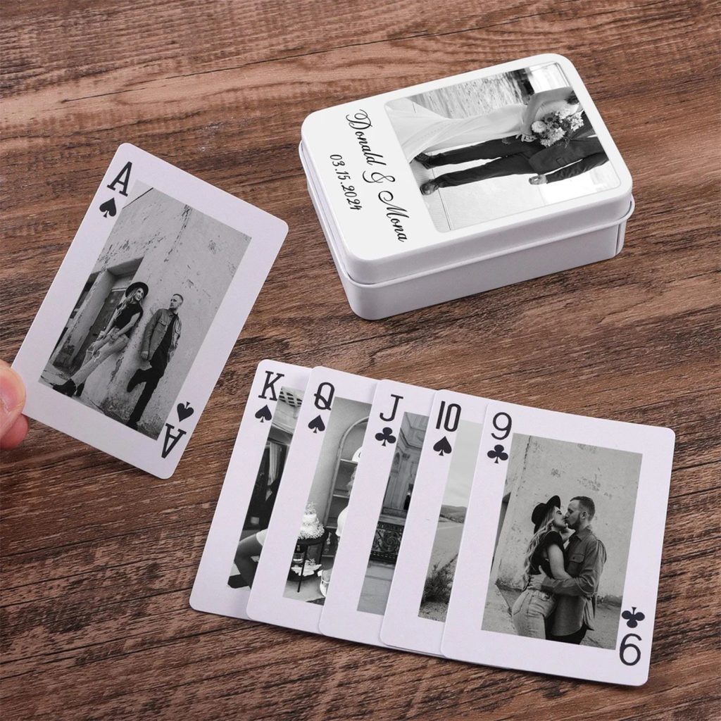 Photos souvenir imprimées en UV sur un jeu de cartes