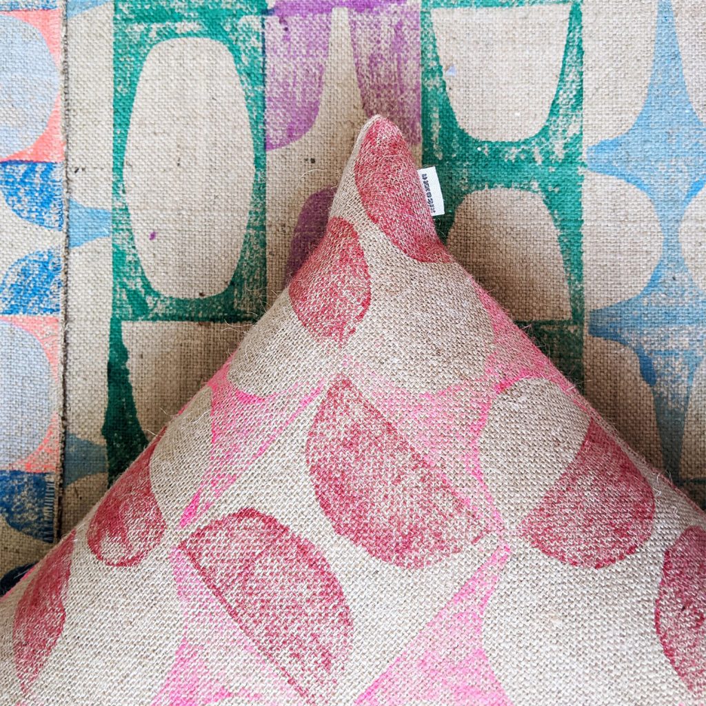 Tissu en jute pour coussin personnalisé par une impression Single Pass