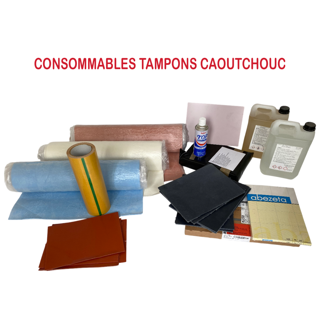 consommables pour la fabrication des tampons caoutchouc