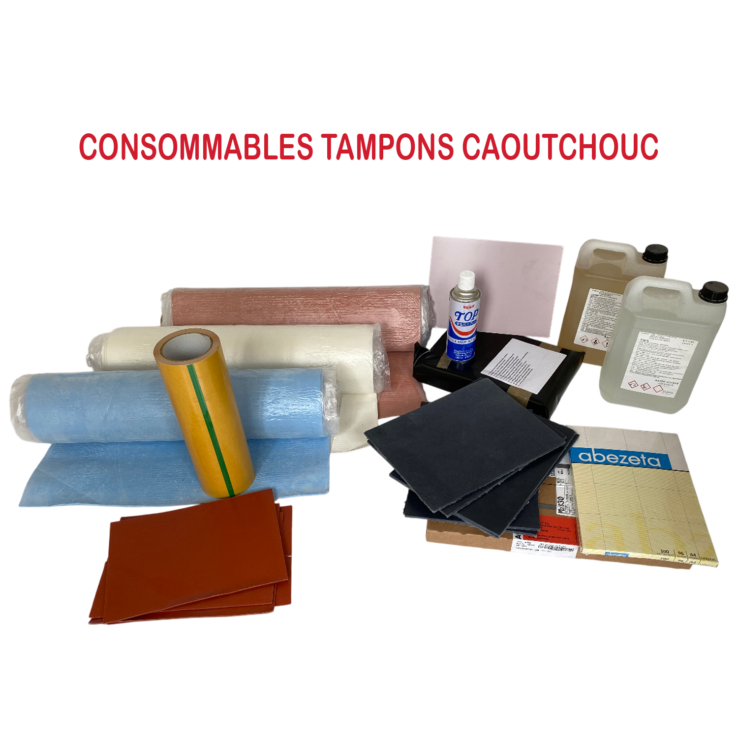 consommables pour la fabrication des tampons caoutchouc