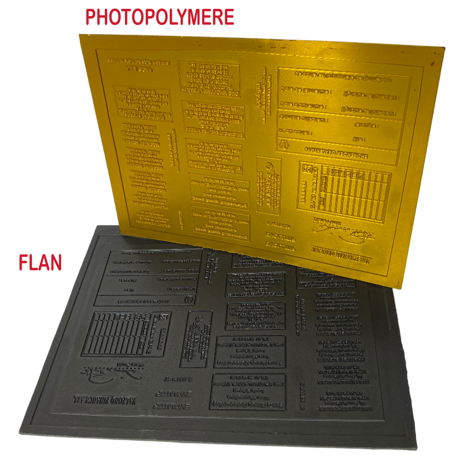 photopolymere dur et flan de clicherie pour tampon caoutchouc