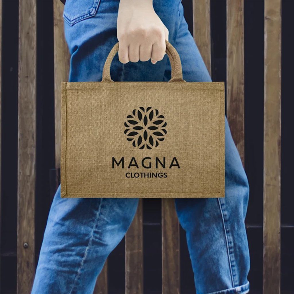 Logo sur sac de tissu en jute imprimé en Single Pass